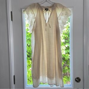 Who What Wear Eyelet Cream Dress L EUC